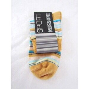 Vintage Missoni Sport Striped Socks Size L 110 Multicolor NWT Made in Italy RARE